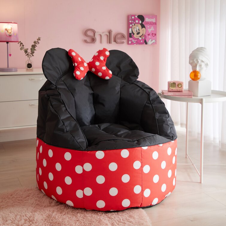 Disney minnie mouse kids figural discount bean bag with sherpa trimming